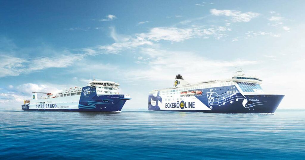 Kuva 1. Eckerö Linen matkustaja- ja rahtialukset (Eckerö Line 2025)
